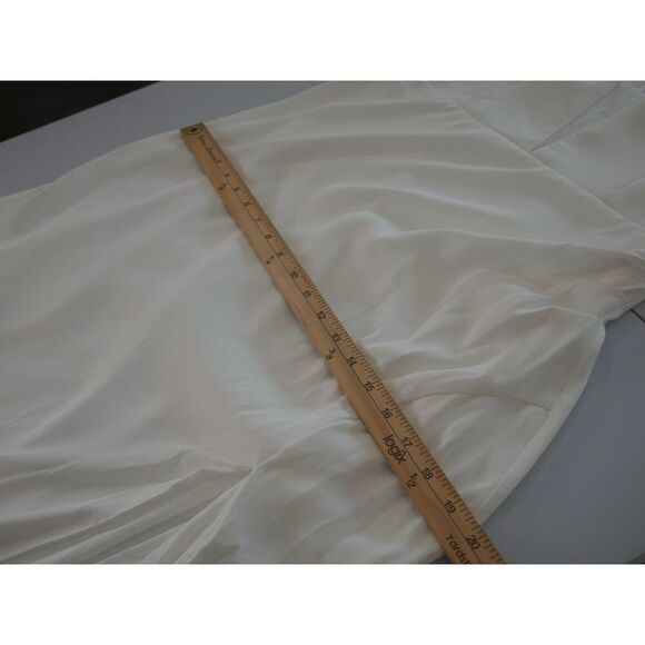 Lulu’s White Long Sleeve Maxi Dress | L | V-Neck | Mesh Insert | Formal Gown - Picture 9 of 13